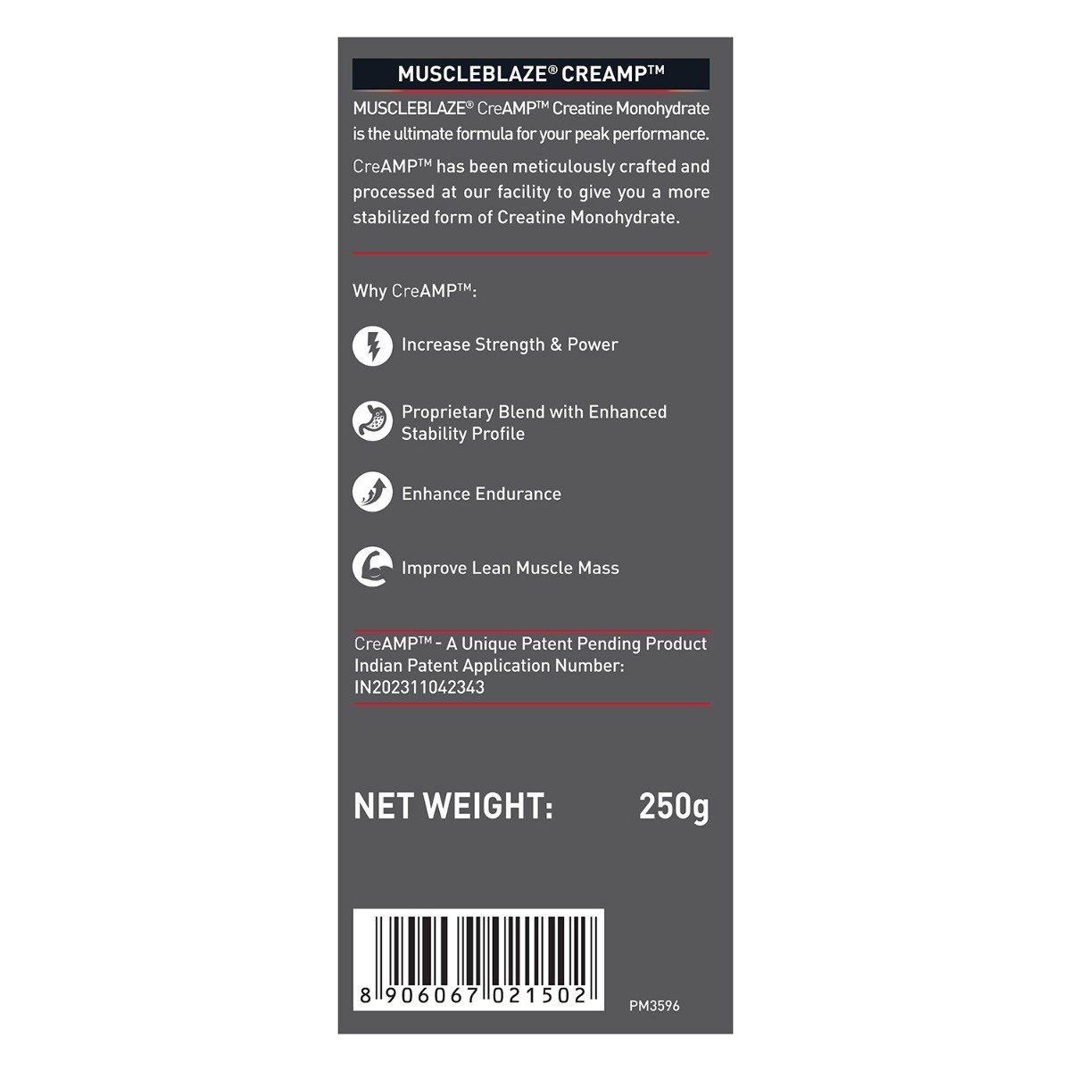 MuscleBlaze Creatine Monohydrate CreAMP Unflavoured Powder, 250 gm, Pack of 1 MuscleBlaze Creatine Monohydrate CreAMP Unflavoured Powder, 250 gm, Pack of 1