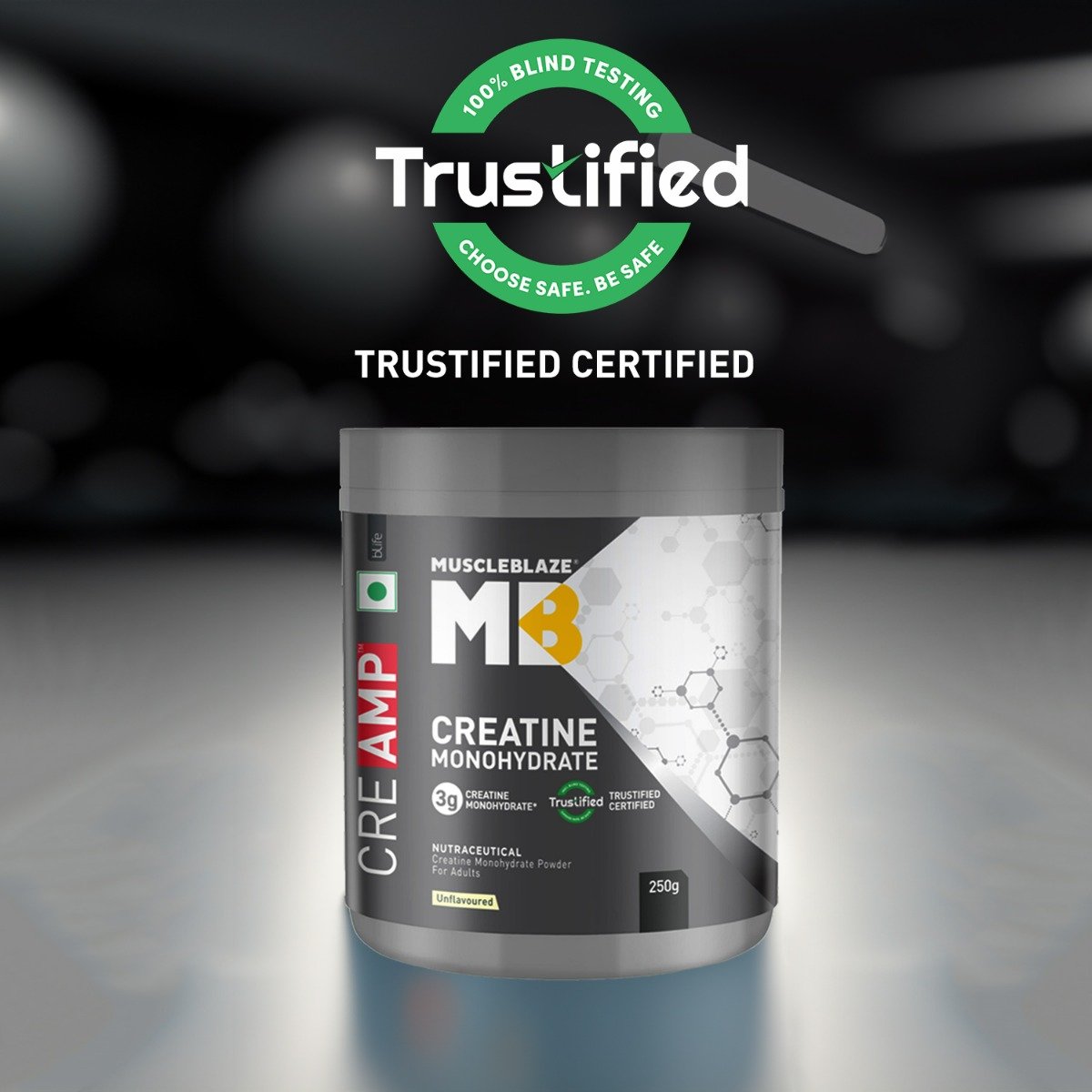 MuscleBlaze Creatine Monohydrate CreAMP Unflavoured Powder, 250 gm, Pack of 1 MuscleBlaze Creatine Monohydrate CreAMP Unflavoured Powder, 250 gm, Pack of 1