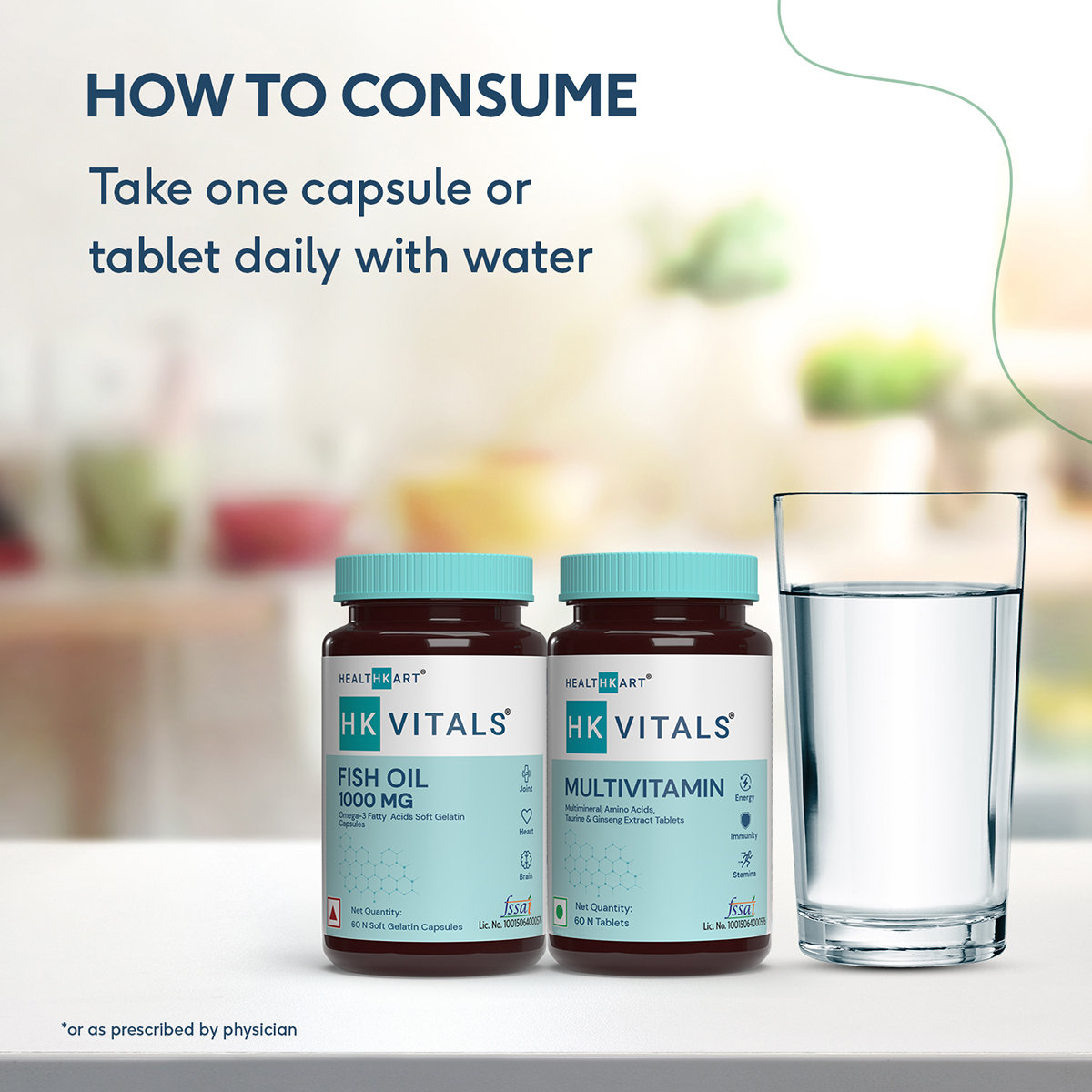 HealthKart HK Vitals Multivitamin and Fish Oil 1000mg Combo, (60 Multivitamin Tablets & 60 Fish Oil Capsules), Pack of 1 HealthKart HK Vitals Multivitamin and Fish Oil 1000mg Combo, (60 Multivitamin Tablets & 60 Fish Oil Capsules), Pack of 1