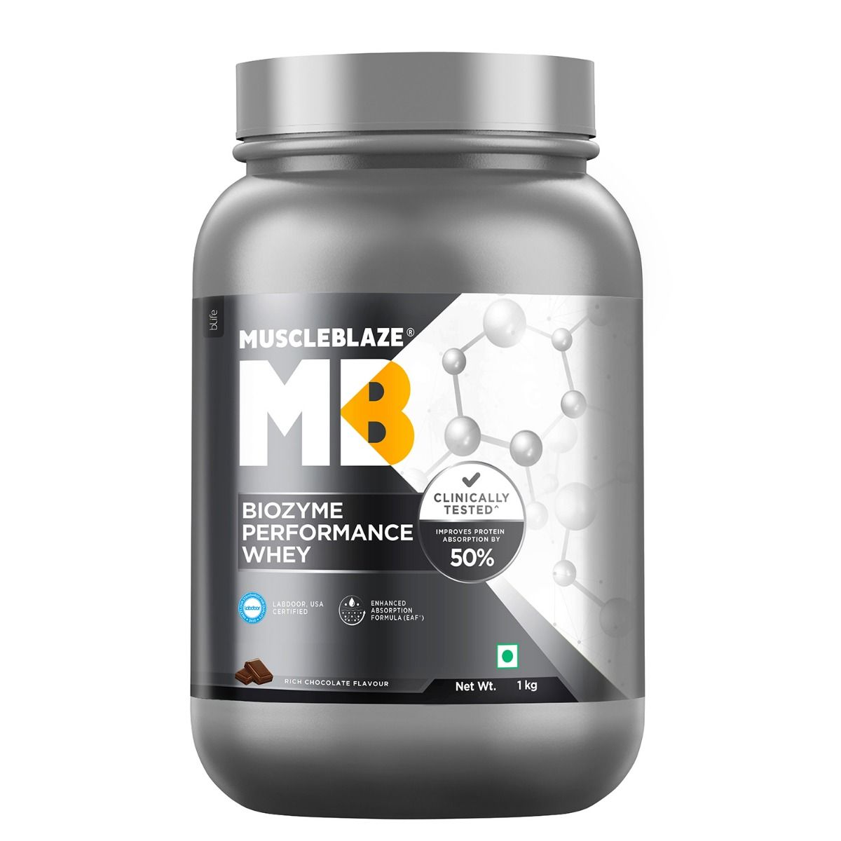 MuscleBlaze Biozyme Performance Whey Protein Rich Chocolate Flavour ...