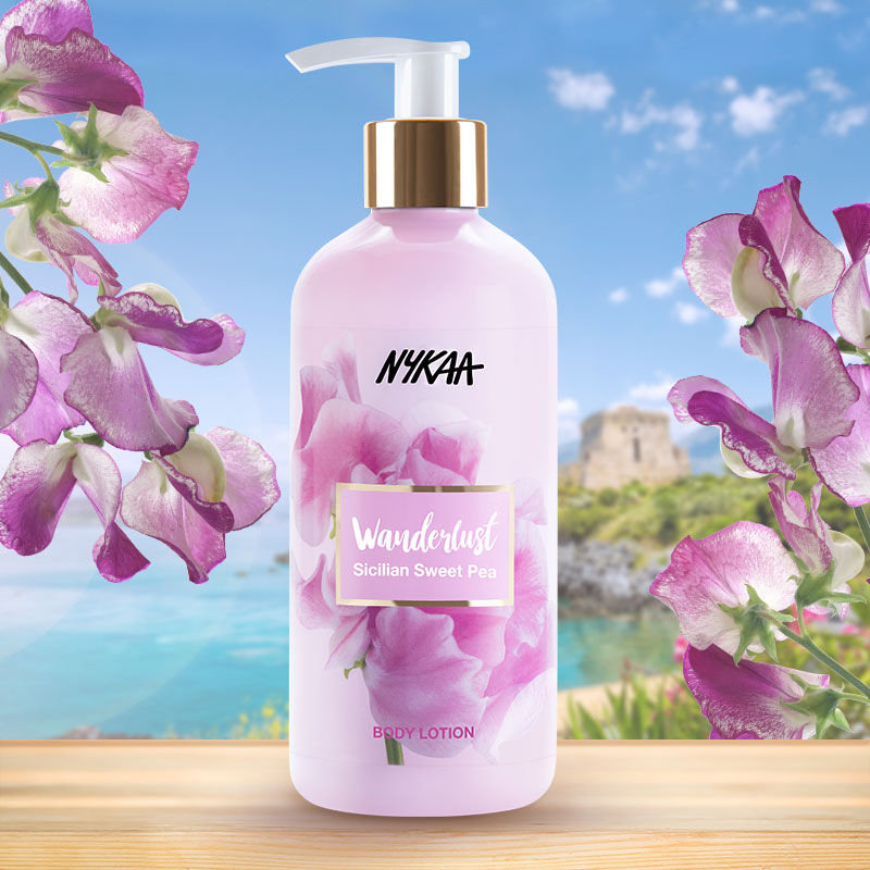 Nykaa Wanderlust Sicilian Sweet Pea Body Lotion, 300 ml, Pack of 1 Nykaa Wanderlust Sicilian Sweet Pea Body Lotion, 300 ml, Pack of 1