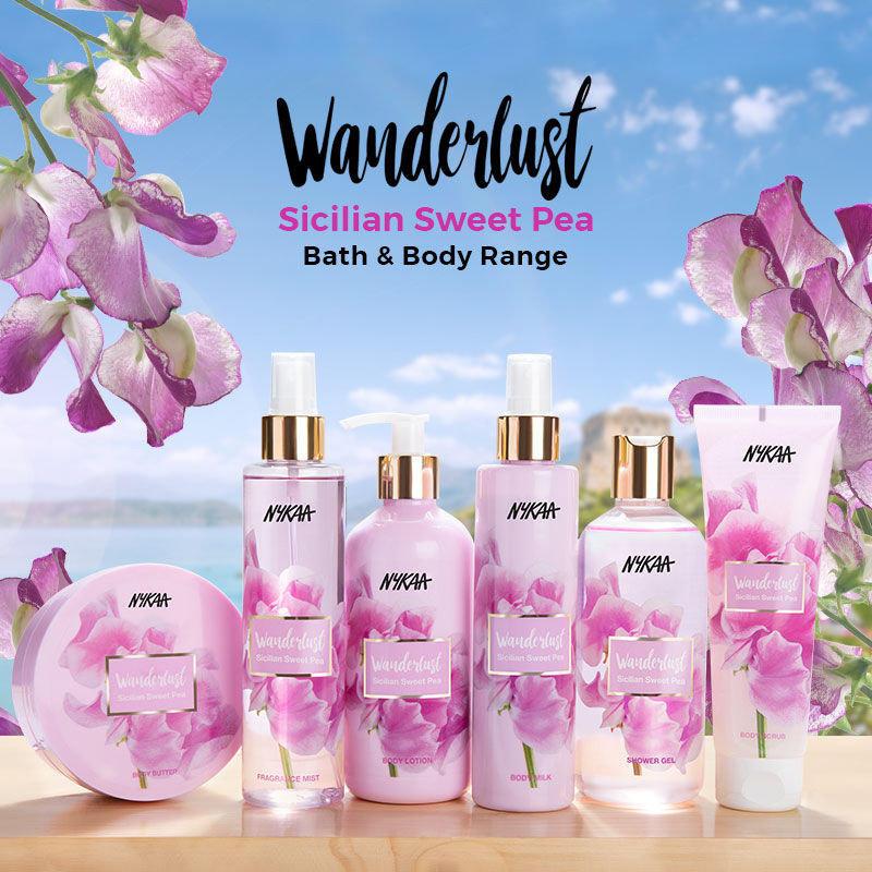 Nykaa Wanderlust Sicilian Sweet Pea Body Lotion, 300 ml, Pack of 1 Nykaa Wanderlust Sicilian Sweet Pea Body Lotion, 300 ml, Pack of 1