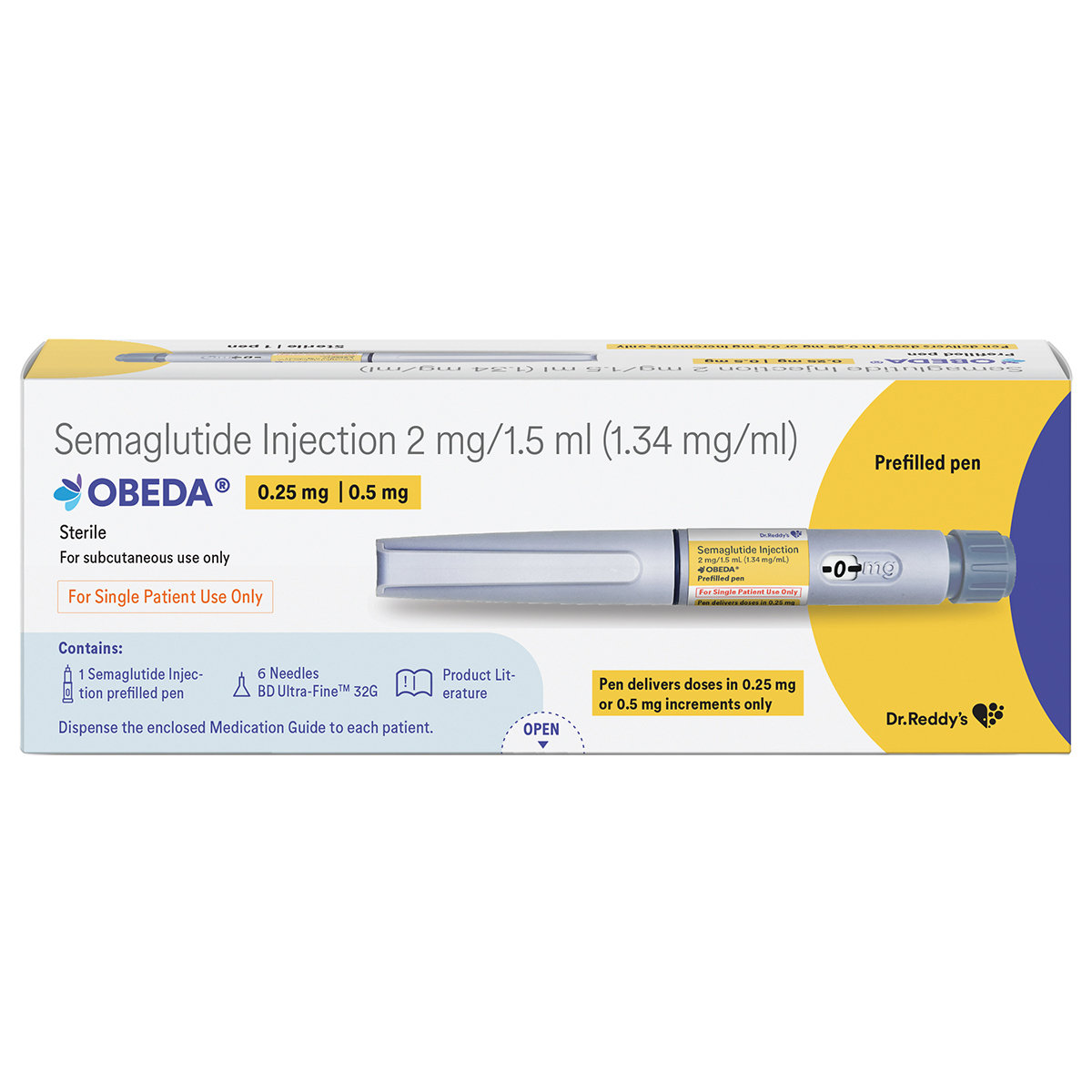 Obeda 0.25/0.5 Prefilled Pen Injection 1's Obeda 0.25/0.5 Prefilled Pen Injection 1's