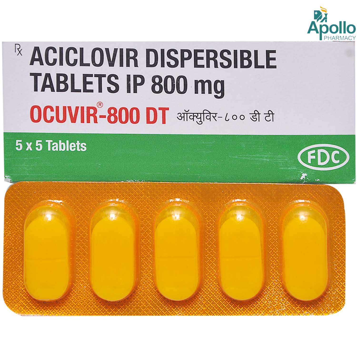 Ocuvir-800 DT Tablet 5's, Pack of 5 TABLETS Ocuvir-800 DT Tablet 5's, Pack of 5 TABLETS