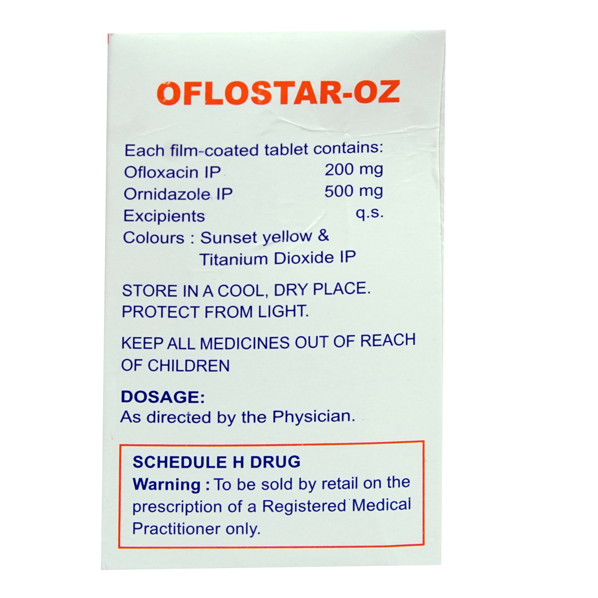 Oflostar OZ Tablet 10's, Pack of 10 TABLETS Oflostar OZ Tablet 10's, Pack of 10 TABLETS