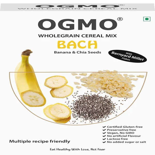OGMO Bach Banana & Chia Seeds Wholegrain Cereal Mix, 200 gm