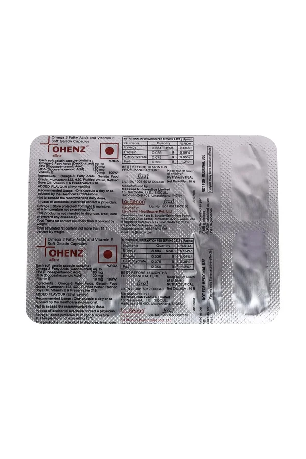 Ohenz Softgel Capsule 10's, Pack of 10 CAPSULES