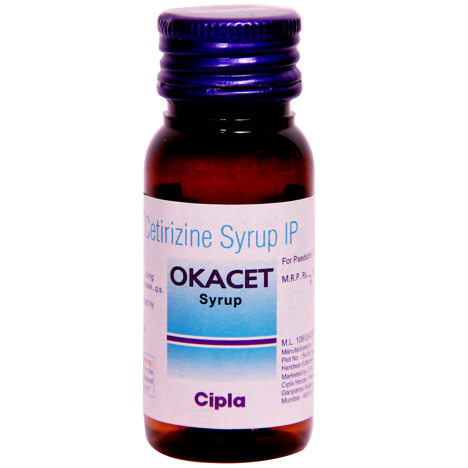 Okacet 5 mg Syrup 30 ml, Pack of 1 SYRUP Okacet 5 mg Syrup 30 ml, Pack of 1 SYRUP
