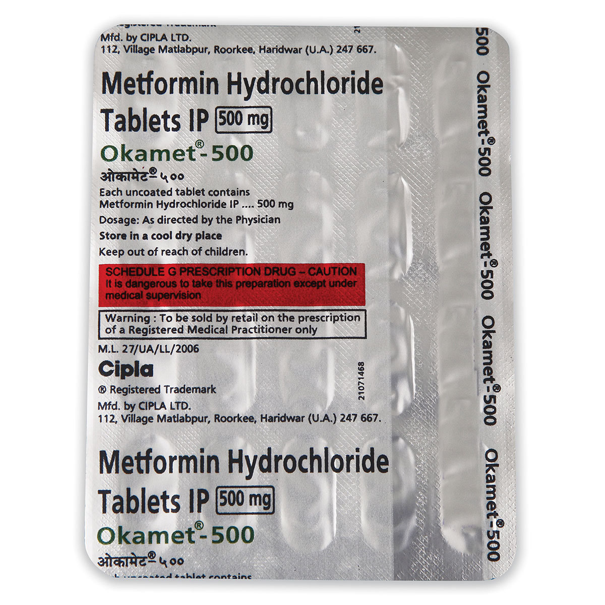 Okamet-500 Tablet 20's, Pack of 20 TABLETS Okamet-500 Tablet 20's, Pack of 20 TABLETS