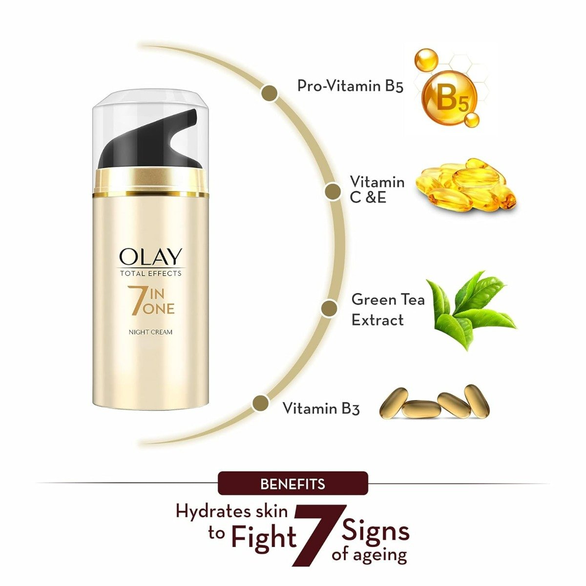 Olay Total Effects 7 In 1 Anti-Ageing Night Cream, 50 gm, Pack of 1 Olay Total Effects 7 In 1 Anti-Ageing Night Cream, 50 gm, Pack of 1