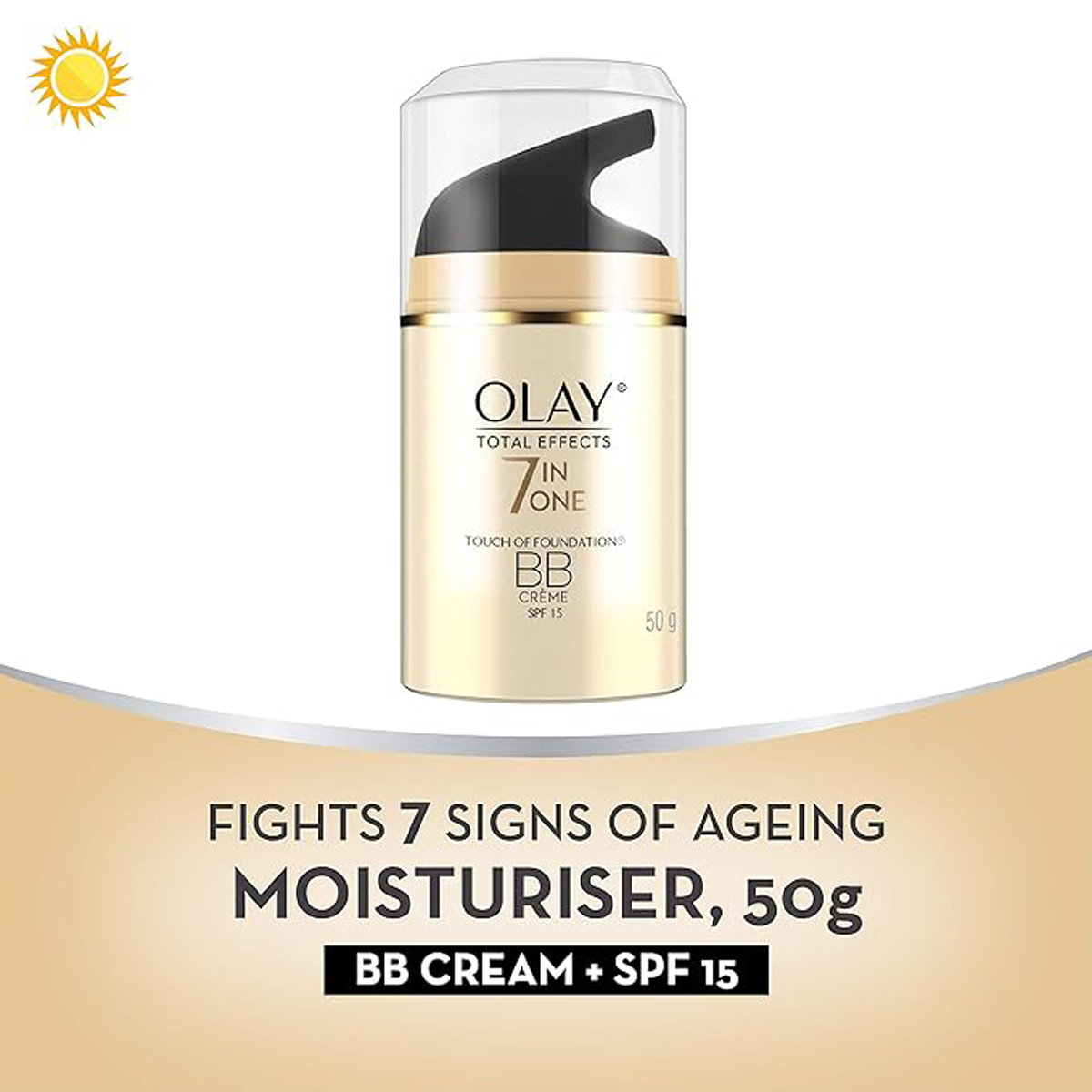 Olay Total Effects 7 In 1 Day Cream Touch of Foundation SPF 15, 50 gm, Pack of 1 Olay Total Effects 7 In 1 Day Cream Touch of Foundation SPF 15, 50 gm, Pack of 1