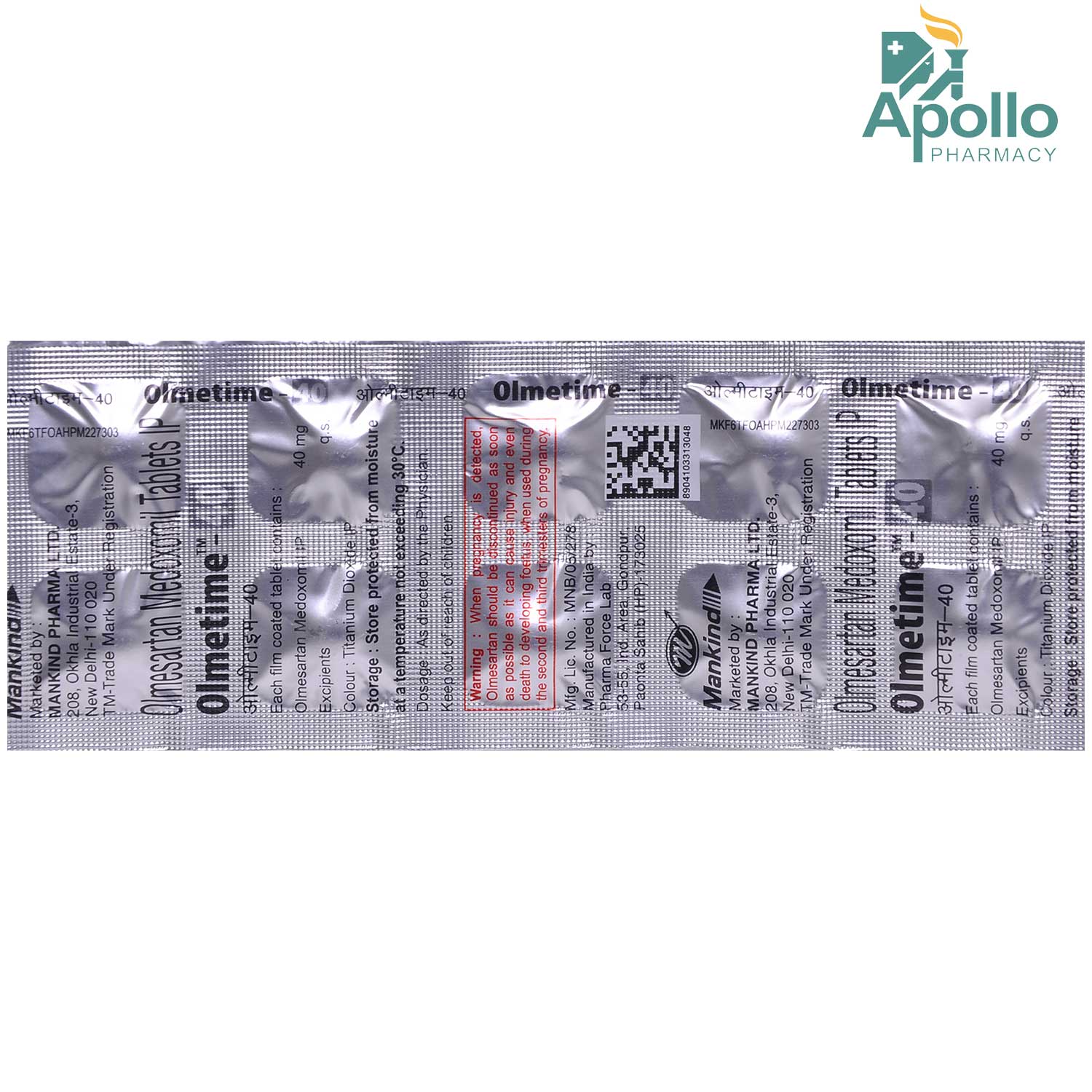 Olmetime 40 Tablet 10's, Pack of 10 TABLETS Olmetime 40 Tablet 10's, Pack of 10 TABLETS