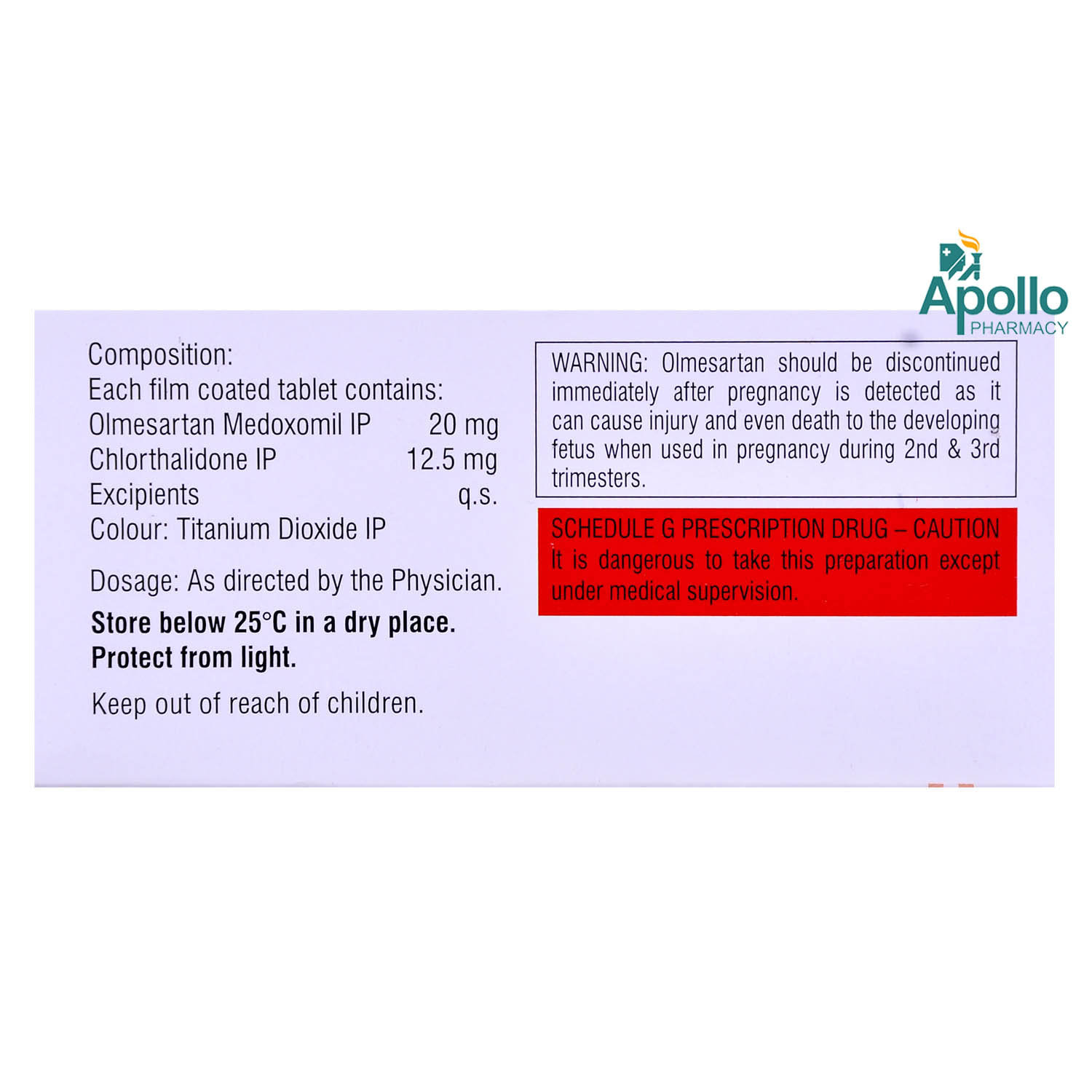 OLMY CH 20MG TABLET 10'S, Pack of 10 TabletS OLMY CH 20MG TABLET 10'S, Pack of 10 TabletS