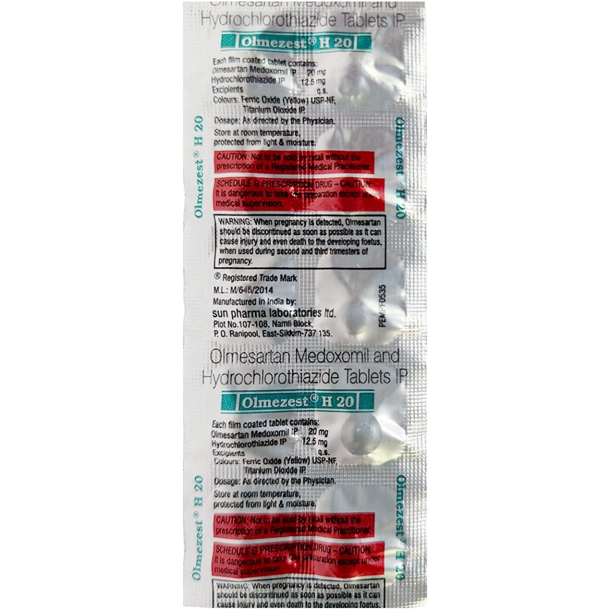 Olmezest H 20 Tablet 10's, Pack of 10 TABLETS Olmezest H 20 Tablet 10's, Pack of 10 TABLETS