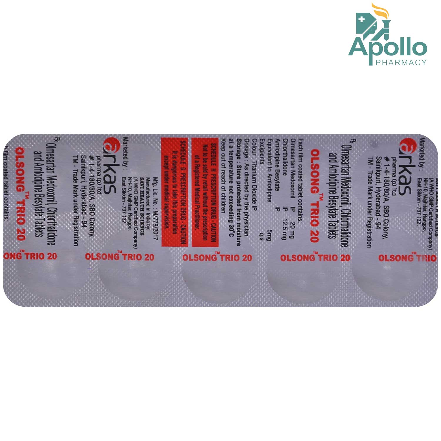 Olsong Trio 20 Tablet 10's, Pack of 10 TabletS Olsong Trio 20 Tablet 10's, Pack of 10 TabletS