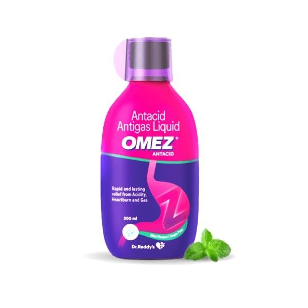 Buy Omez Suga Free Mint Antacid Liquid 200 ml Online