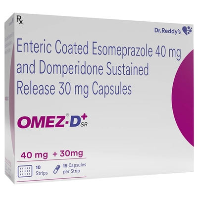 Omez-D SR+ 40mg/30mg Capsule 15's, Pack of 15 CAPSULES