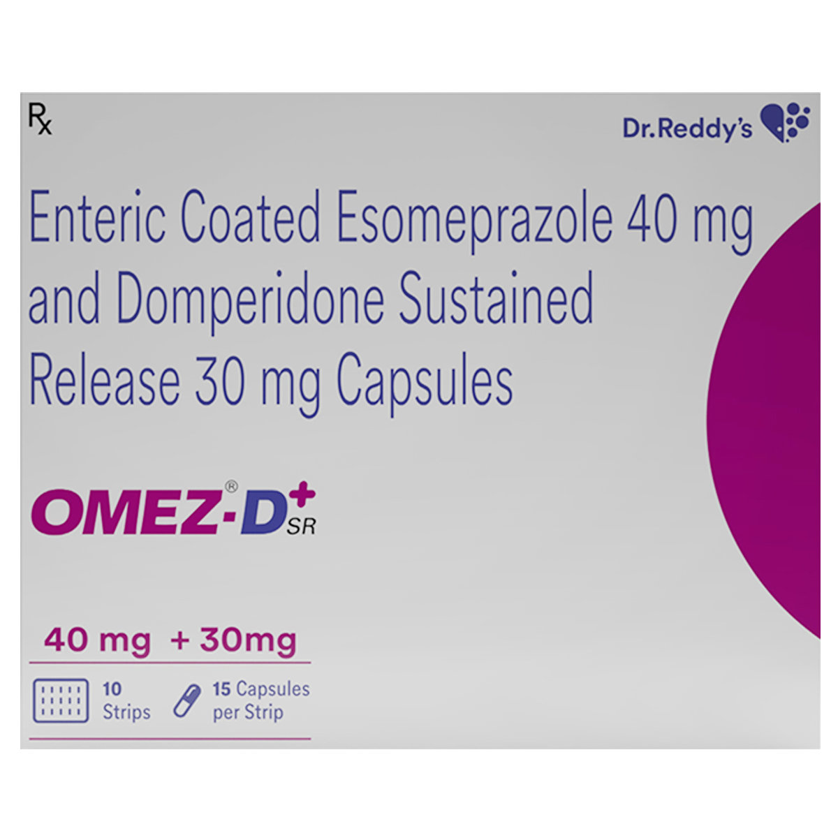 Omez-D SR+ 40mg/30mg Capsule 15's, Pack of 15 CAPSULES Omez-D SR+ 40mg/30mg Capsule 15's, Pack of 15 CAPSULES
