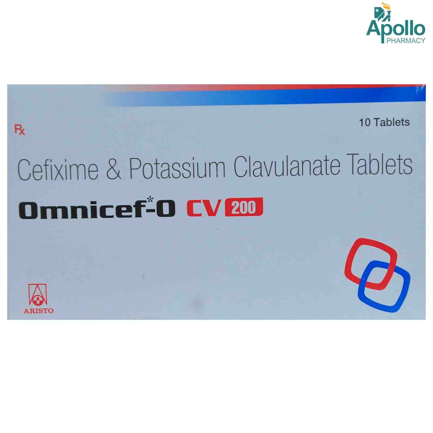 Omnicef-O CV 200 mg Tablet 10's, Pack of 10 TabletS Omnicef-O CV 200 mg Tablet 10's, Pack of 10 TabletS