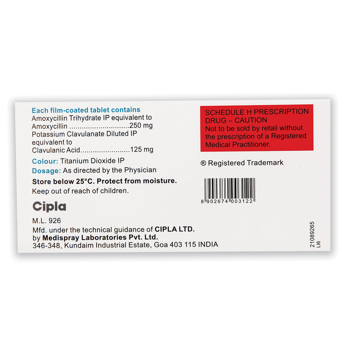 Omniclav 375 mg Tablet 6's, Pack of 6 TABLETS Omniclav 375 mg Tablet 6's, Pack of 6 TABLETS