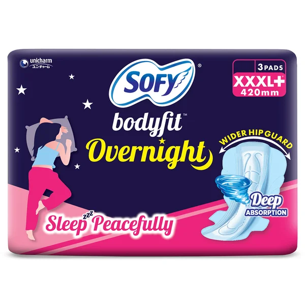 Sofy Bodyfit Overnight Sanitary Pads XXXL, 3 Count