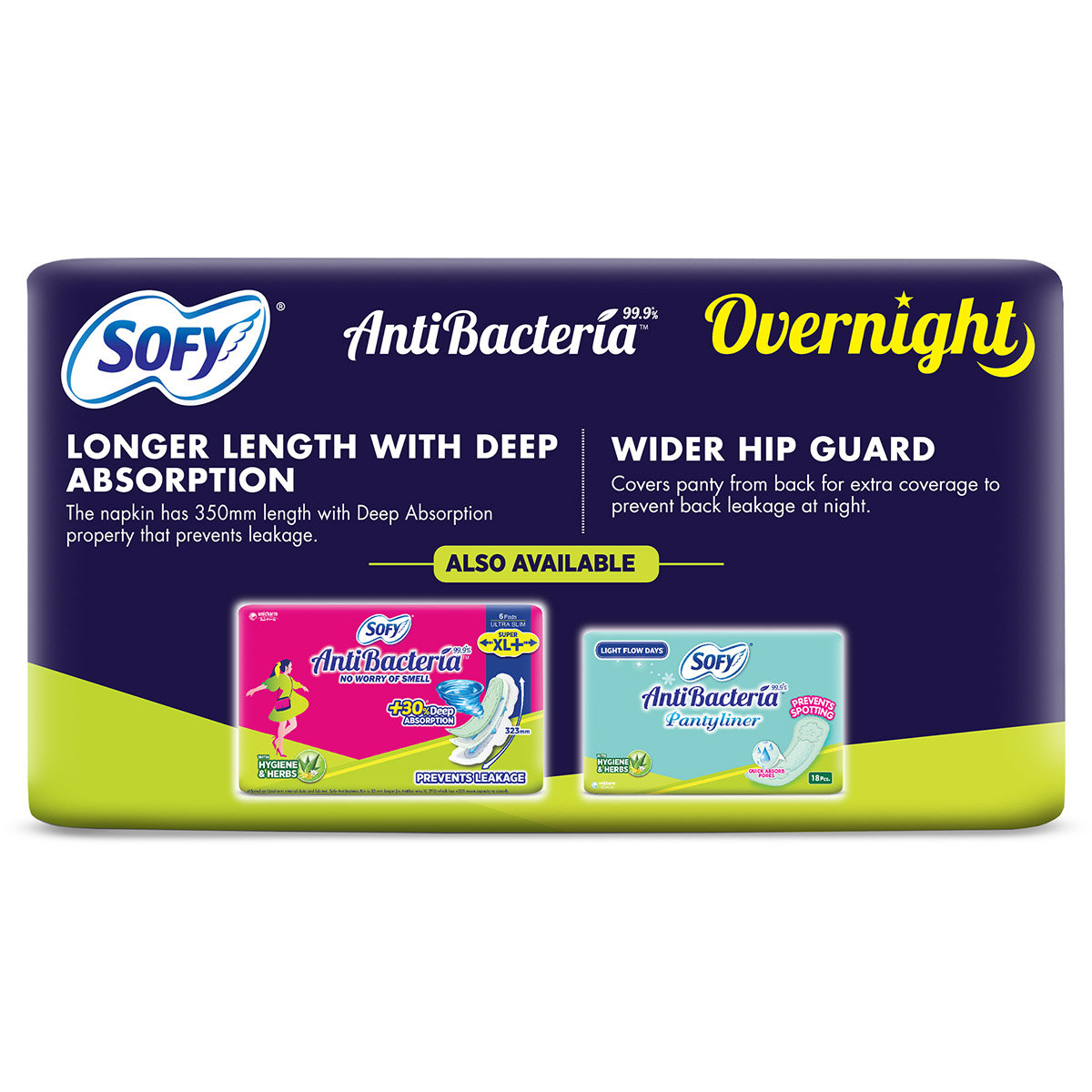 Sofy Anti Bacteria Overnight Sanitary Pads XXL, 5 Count, Pack of 1 Sofy Anti Bacteria Overnight Sanitary Pads XXL, 5 Count, Pack of 1