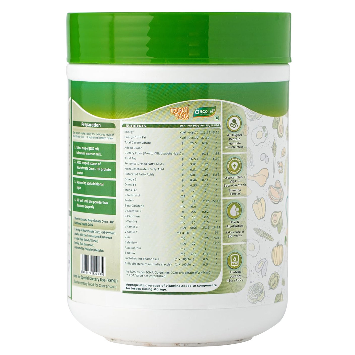 Onco-HP Kesar Badam Flavour High Protein Powder 400 gm, Pack of 1 Onco-HP Kesar Badam Flavour High Protein Powder 400 gm, Pack of 1