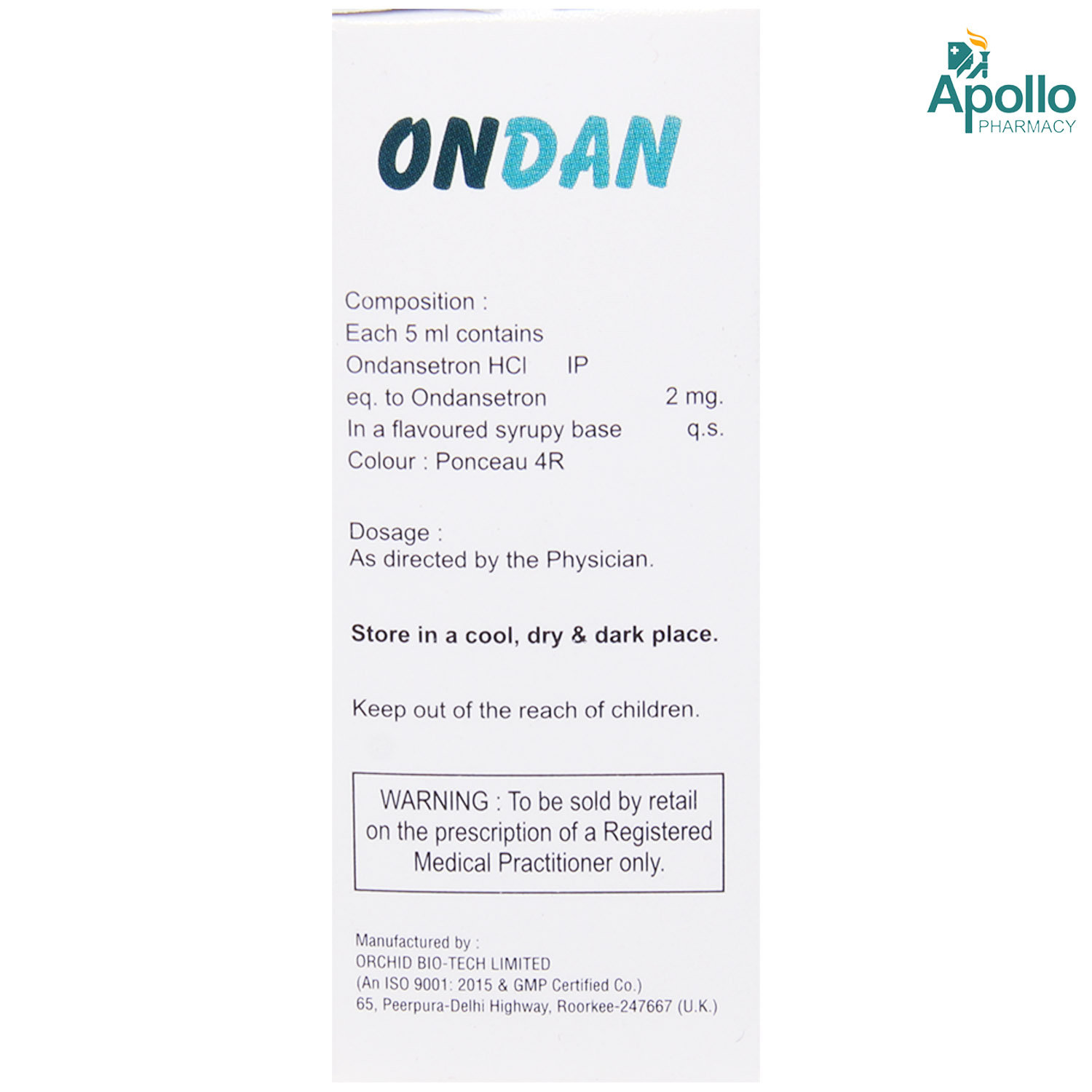 Ondan Syrup 30 ml, Pack of 1 Syrup Ondan Syrup 30 ml, Pack of 1 Syrup