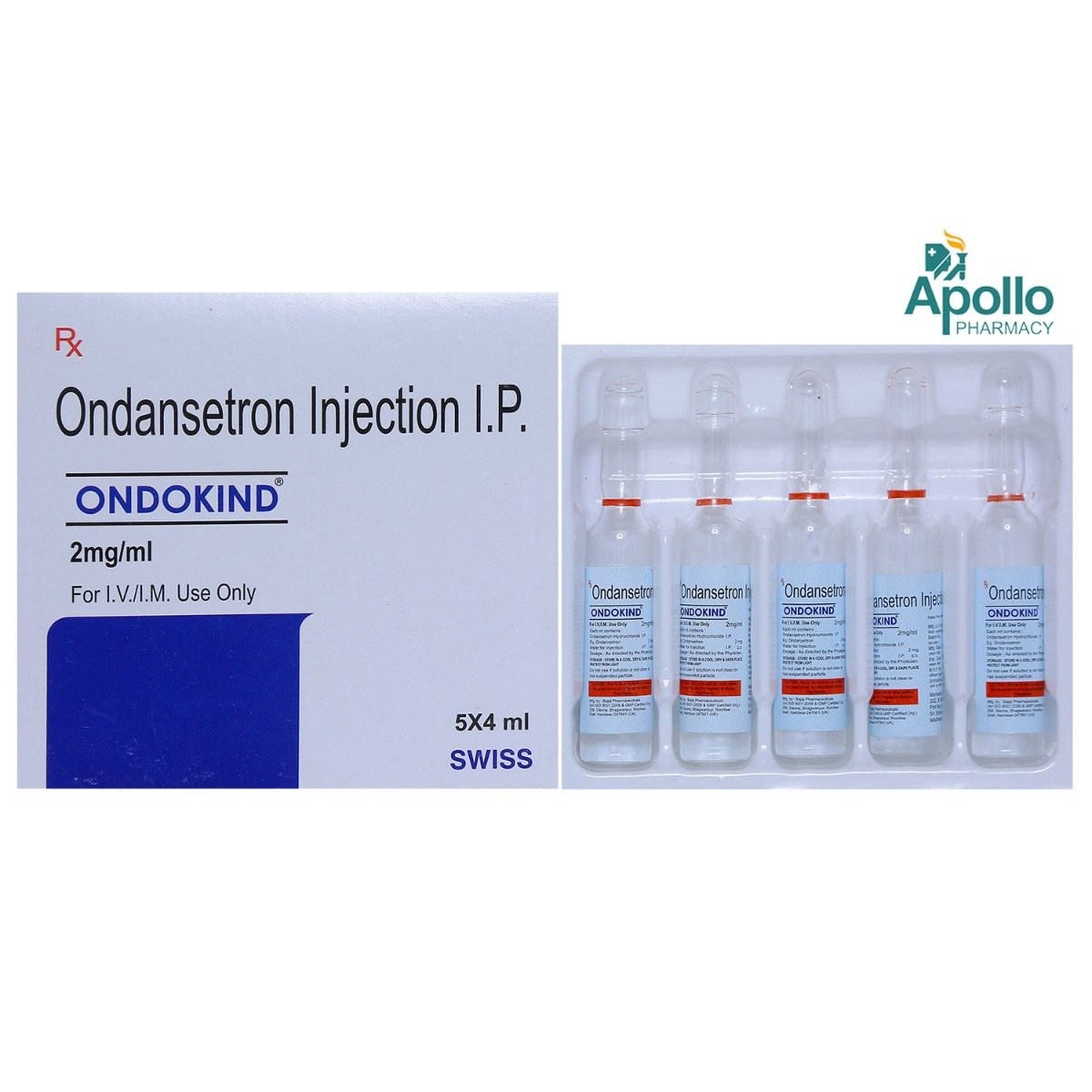 Ondokind 2 mg/ml Injection 5 x 4 ml , Pack of 5 InjectionS Ondokind 2 mg/ml Injection 5 x 4 ml , Pack of 5 InjectionS