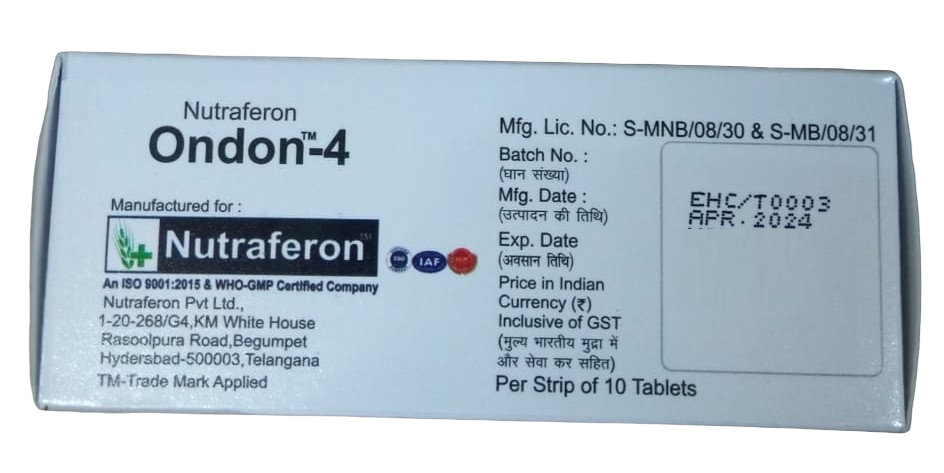 Nutraferon Ondon-4 Disintegrating Tablet 10's, Pack of 10 Nutraferon Ondon-4 Disintegrating Tablet 10's, Pack of 10