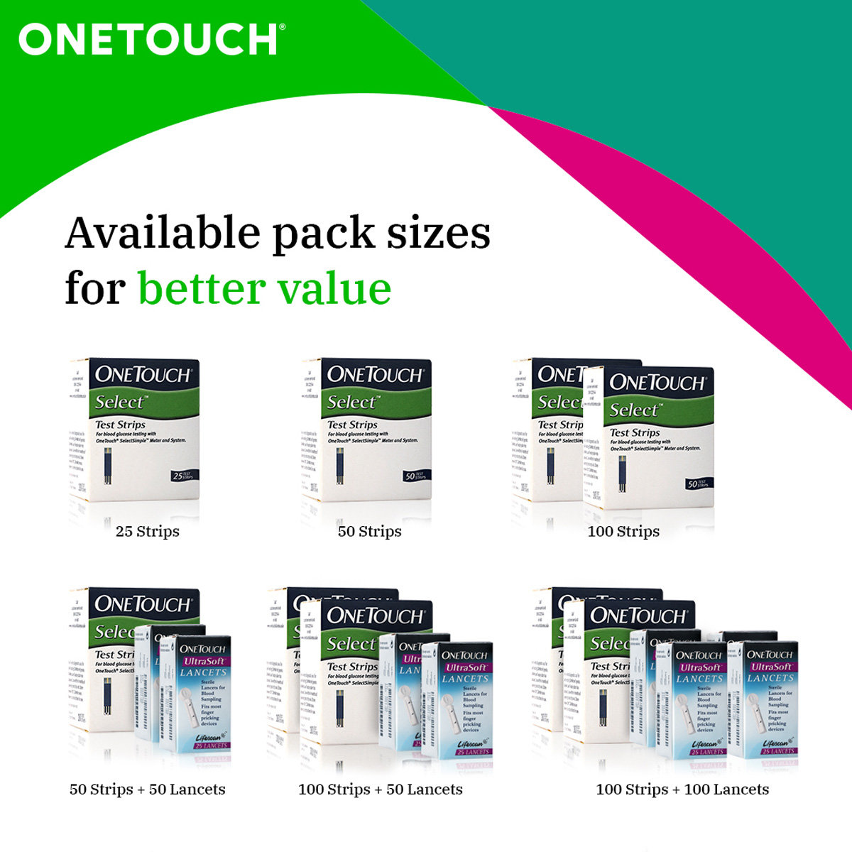 OneTouch Select Test Strips, 50 Count, Pack of 1 OneTouch Select Test Strips, 50 Count, Pack of 1