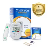 OneTouch Verio Flex Blood Glucose Monitor with OneTouch Reveal Mobile Application (FREE 10 Strips + Lancing device + 10 Lancets), 1 Kit, Pack of 1