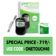 OneTouch Select Plus Simple Glucometer (Free 10 strips + Lancing Device + 10 Lancets), 1 Kit
