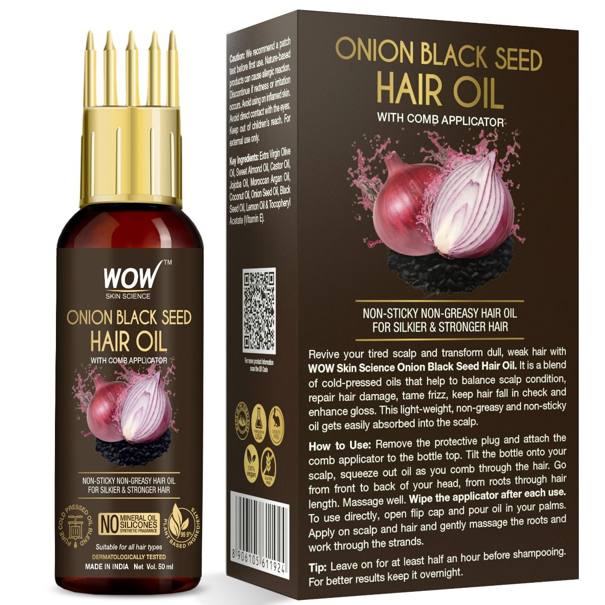 Wow Skin Science Onion Black Seed Hair Oil, 50 ml Price, Uses, Side