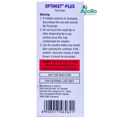 Optihist Plus Eye Drop 5 ml, Pack of 1 EYE DROPS