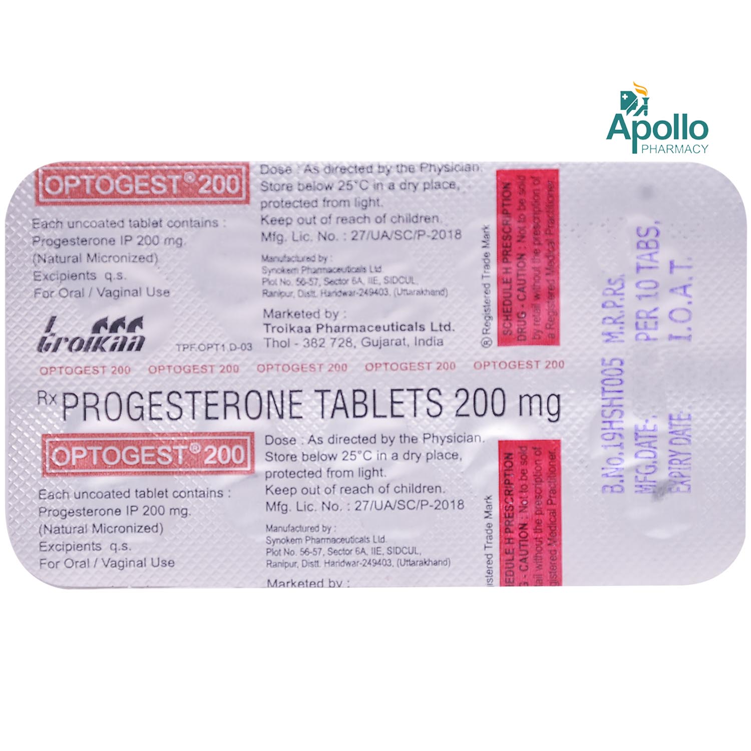 Optogest 200 Tablet 10's, Pack of 10 TABLETS Optogest 200 Tablet 10's, Pack of 10 TABLETS