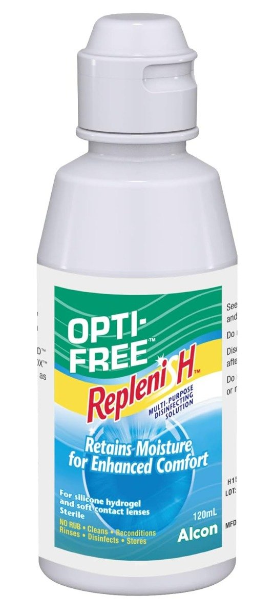 Opti-Free Replenish Multi Purpose Disinfecting Solution 120 ml | For Silicone Hydrogel & Soft Contact Lenses, Pack of 1 Opti-Free Replenish Multi Purpose Disinfecting Solution 120 ml | For Silicone Hydrogel & Soft Contact Lenses, Pack of 1