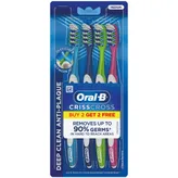 Oral-B Criss Cross Deep Clean Toothbrush, 4 Count (Buy 2, Get 2 Free), Pack of 1