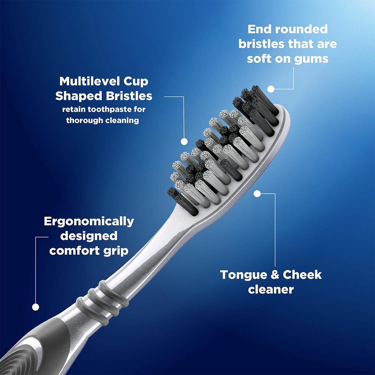 Oral-B Cavity Defence Charcoal Toothbrush Medium, 4 Count, Pack of 1 Oral-B Cavity Defence Charcoal Toothbrush Medium, 4 Count, Pack of 1