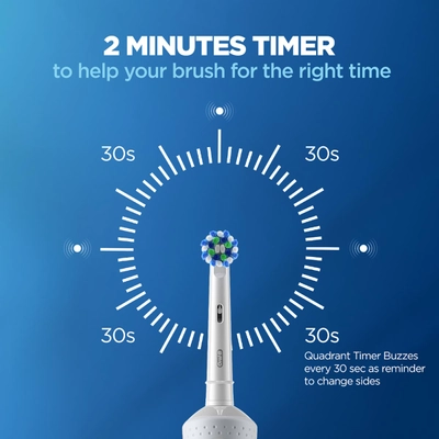 Oral-B Vitality Cross Action Electric Rechargeable Toothbrush for Adult, 1 Count | Powered By Braun, Pack of 1