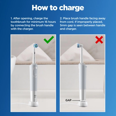 Oral-B Vitality Cross Action Electric Rechargeable Toothbrush for Adult, 1 Count | Powered By Braun, Pack of 1