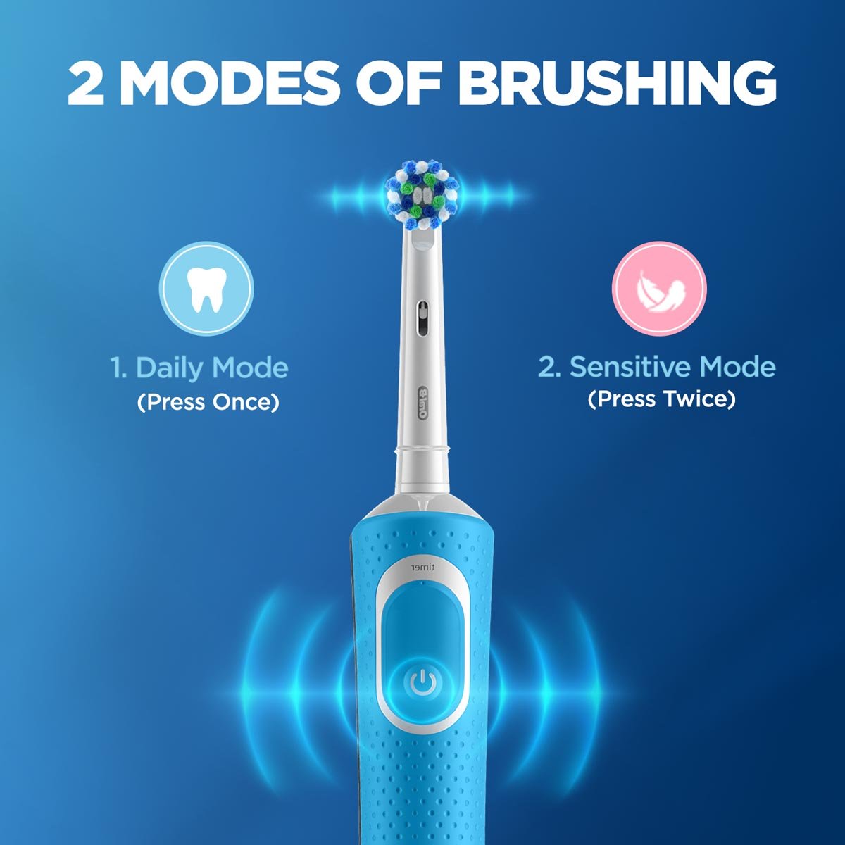 Oral-B Vitality 100 Blue Criss Cross Electric Rechargeable Toothbrush for Adult, 1 Count | Powered By Braun |, Pack of 1 Oral-B Vitality 100 Blue Criss Cross Electric Rechargeable Toothbrush for Adult, 1 Count | Powered By Braun |, Pack of 1