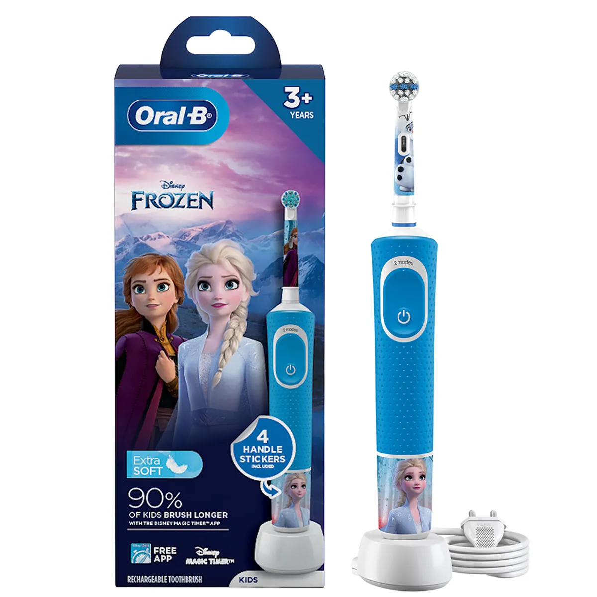 Oral-B Kids Disney Frozen Extra Soft Electric Rechargeable Toothbrush for  3+ Years, Count