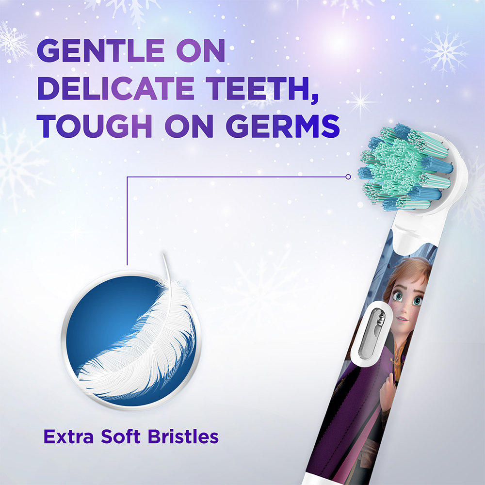 Oral-B Kids Disney Frozen Extra Soft Electric Rechargeable Toothbrush for 3+ Years, 1 Count, Pack of 1 Oral-B Kids Disney Frozen Extra Soft Electric Rechargeable Toothbrush for 3+ Years, 1 Count, Pack of 1
