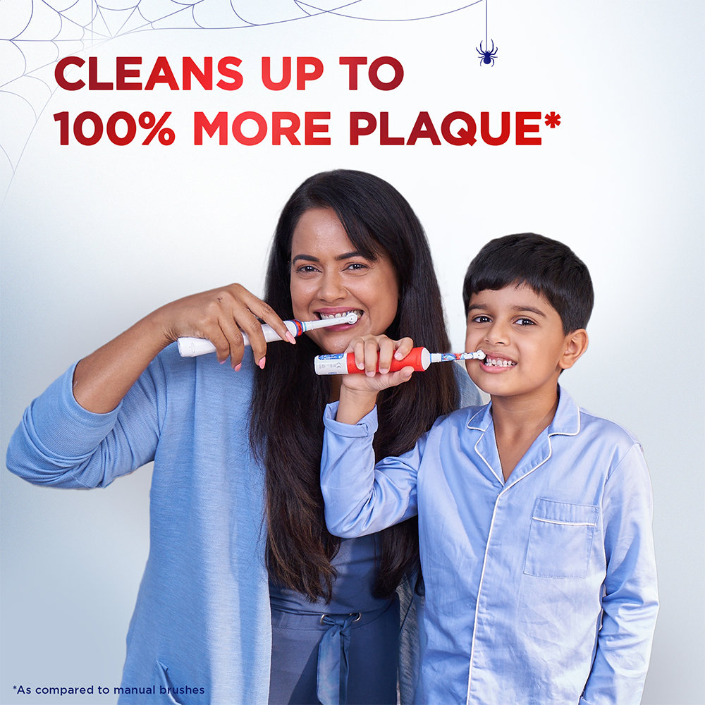 Oral-B Kids Spiderman Extra Soft Electric Rechargeable Toothbrush for 3+ Years, 1 Count, Pack of 1 Oral-B Kids Spiderman Extra Soft Electric Rechargeable Toothbrush for 3+ Years, 1 Count, Pack of 1