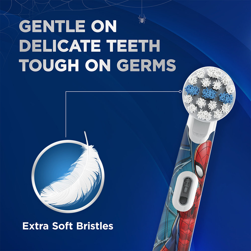 Oral-B Kids Spiderman Extra Soft Electric Rechargeable Toothbrush for 3+ Years, 1 Count, Pack of 1 Oral-B Kids Spiderman Extra Soft Electric Rechargeable Toothbrush for 3+ Years, 1 Count, Pack of 1
