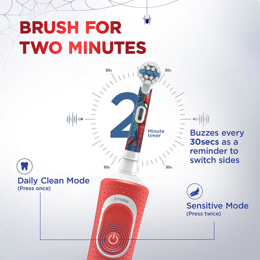 Oral-B Kids Spiderman Extra Soft Electric Rechargeable Toothbrush for 3+ Years, 1 Count, Pack of 1 Oral-B Kids Spiderman Extra Soft Electric Rechargeable Toothbrush for 3+ Years, 1 Count, Pack of 1