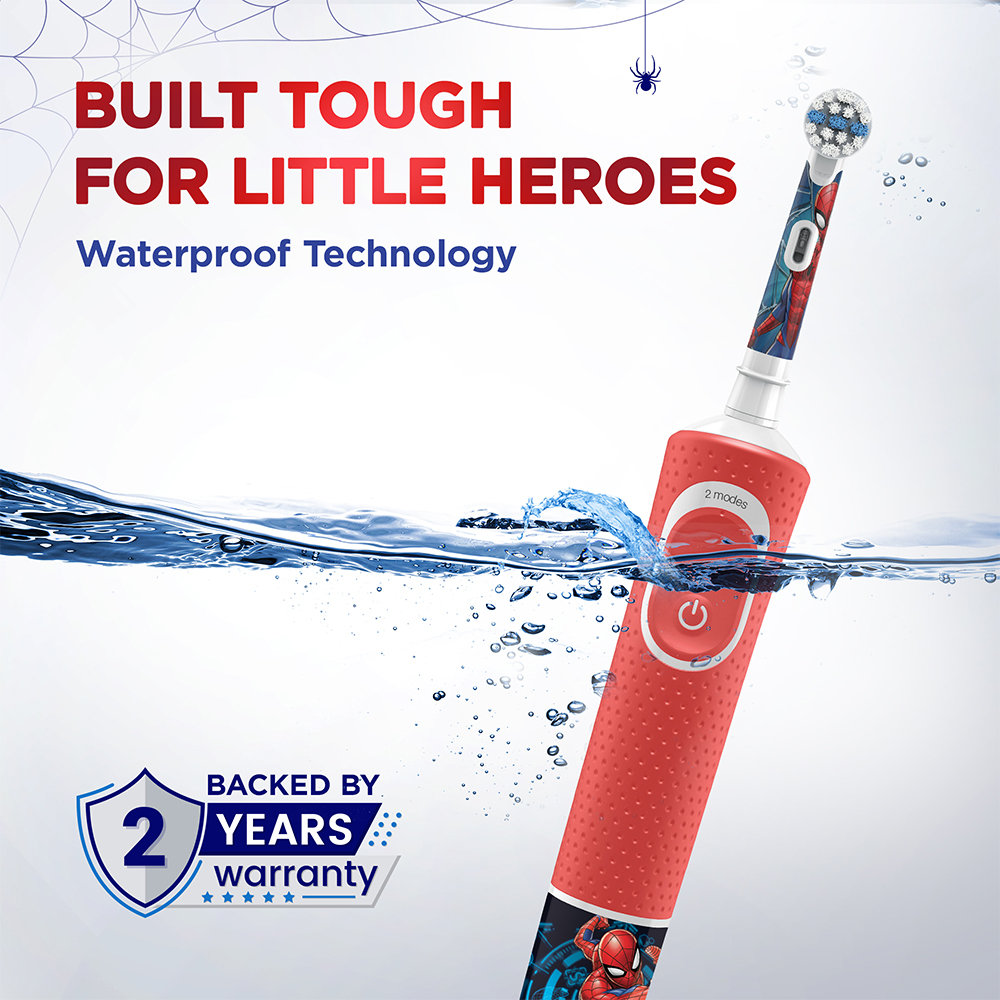 Oral-B Kids Spiderman Extra Soft Electric Rechargeable Toothbrush for 3+ Years, 1 Count, Pack of 1 Oral-B Kids Spiderman Extra Soft Electric Rechargeable Toothbrush for 3+ Years, 1 Count, Pack of 1