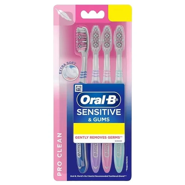 Oral-B Sensitive & Gums Extra Soft Toothbrush, 4 Count