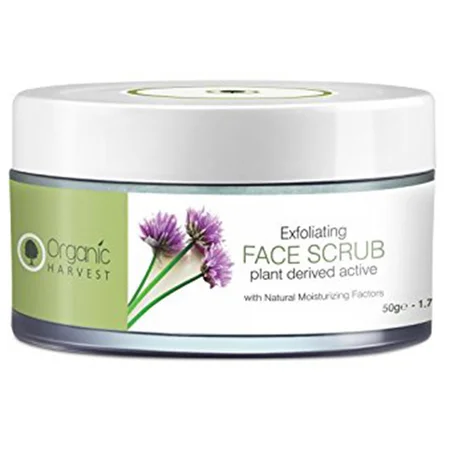 Organic Harvest Exfoliating Face Scrub 50 gm | With Natural Moisturing Factors, Olive Oil | Removes Blackhead, & Dead Skin Cells | Deep Pore Cleansing | For All Skin Type